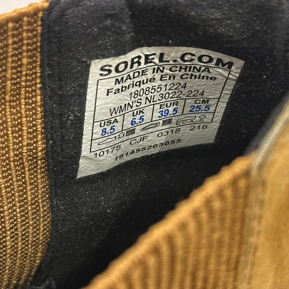 Sorel Womens 8.5 Joan of Arctic Wedge‎ II Chelsea Boots Camel Leather Waterproof